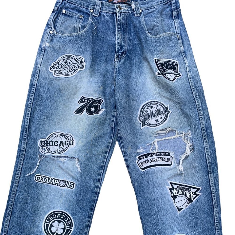 Vintage 2003 Embroidered NBA Jeans Size 34 Blue